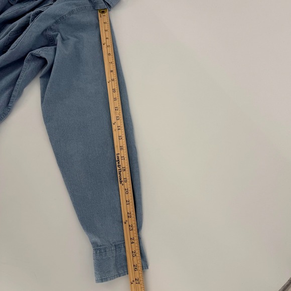 Wrangler Mens Premium Comfort Flex Long Sleeve Button Down Shirt Blue 2XT HLB2K - Picture 7 of 9